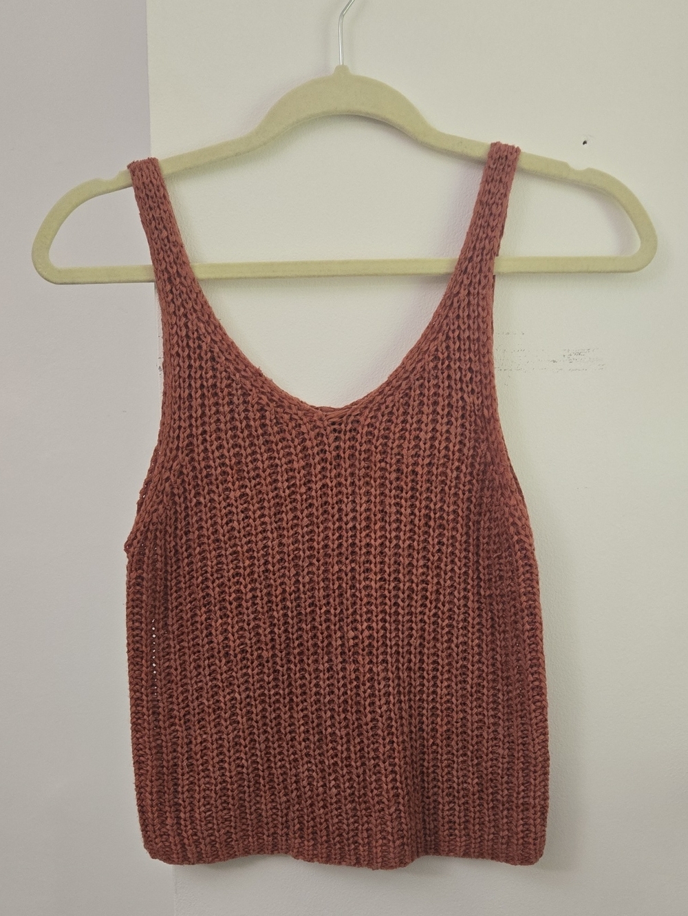 moon & madison Ribbed Knit Tank Top - Rusty Brown
